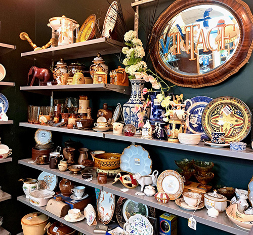 Vintage tableware and ornaments at Westbury Hill