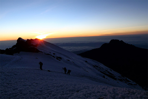Climbers on Kilimanjaro