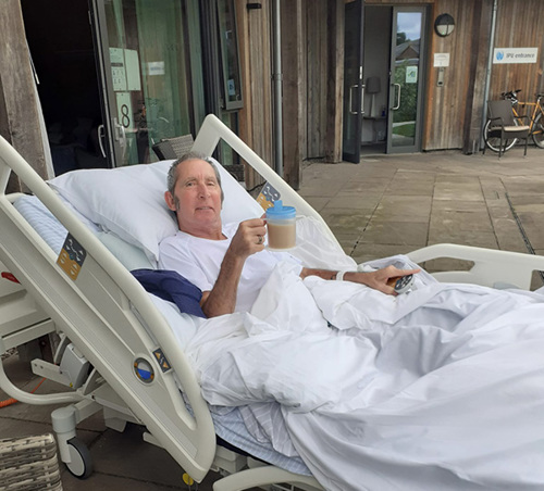 Tony outside the Inpatient Unit