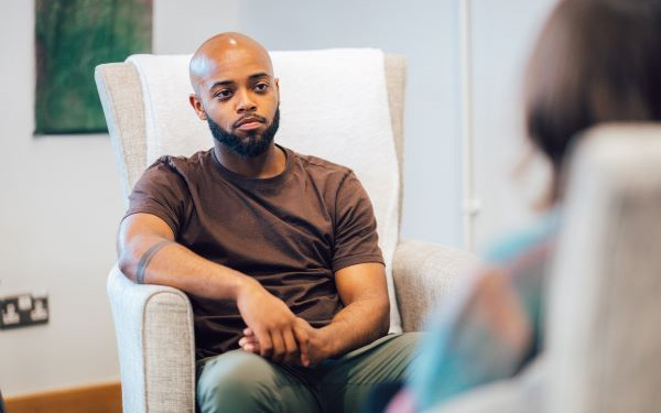 Family member receiving emotional support