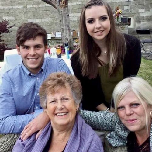 Josh with his Nan, mum and partner