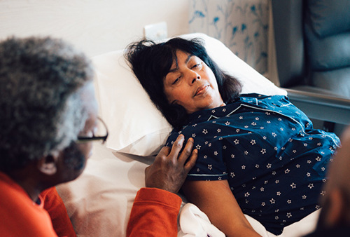 Patient with family on the Inpatient Unit