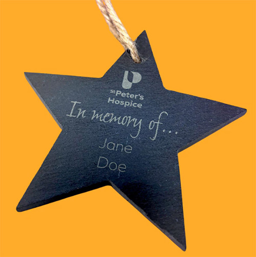 Personalised star decoration
