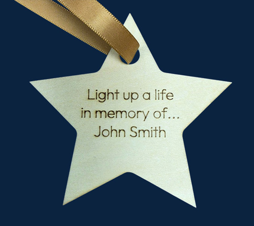 Personalised star decoration